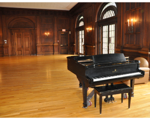Currier Ballroom is often used by students for Cap and Bells productions (produced, directed, and acted by students), balls, costume parties, and dinners. The ballroom has rich wood paneling, high ceilings, and a piano.