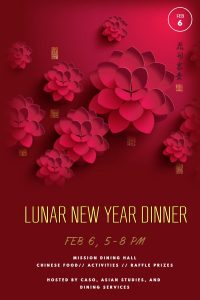 Lunar New Year Celebration Dinner, Wednesday Feb. 6th @ Mission Park