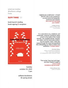 Suiyi Tang ('20) Book Launch, Reading, Book-Signing, and Reception