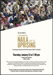 Naila and the Uprising Film Screening! THURS, 1/23, 7pm, Paresky Auditorium