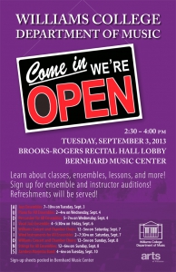 Williams College Department of Music Open House