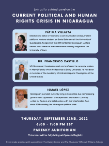 Virtual Panel on Current Political Situation in Nicaragua (Spanish/English Bilingual Event)
