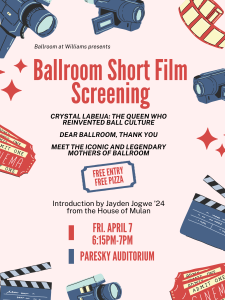 Ballroom Short Film Screening Fri. 6:15pm
