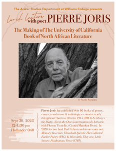 Lunch Lecture with Pierre Joris