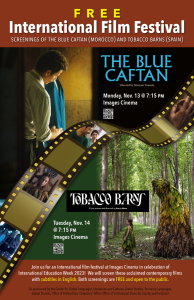 FREE International Film Festival: Screenings of Blue Caftan (Arabic) and Tobacco Barns (Spanish)