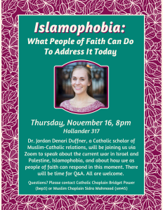 Islamophobia: What People of Faith Can do to Address it Today