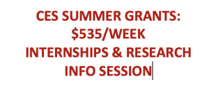 SUMMER FUNDING: Center For Environmental Studies: INFO SESSION