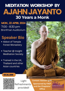 Meditation Workshop with Ajahn Jayanto (30 Years a Monk)