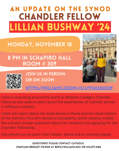 An Update on the Synod from Current Chandler Fellow Lillian Bushway ’24