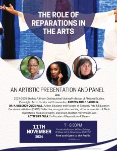 The Role of Reparations in the Arts: An Artistic Presentation and Panel